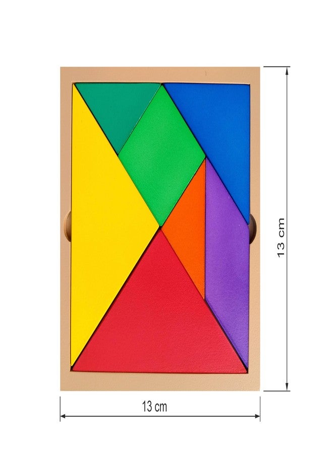 لعبة تانغرام خشبية من جيانوتوي | 7 مكعبات هندسية بألوان وأشكال مختلفة مع كتيب ألغاز | 13×13 سم | طلاء متعدد الألوان غير سام | تنمية المهارات الإدراكية والحركية الدقيقة | مناسبة للأطفال من عمر 5 سنوات فما فوق - Image 3